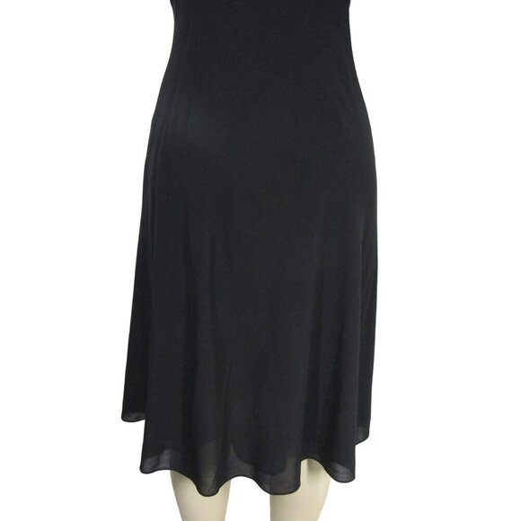 VTG Y2K SLIP DRESS BABY DOLL 100% Silk Black Whimsigoth Fairy LBD Loft Dress 8 - Picture 7 of 11